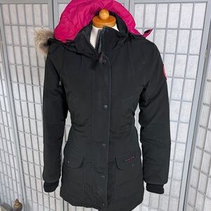 Canada Goose Holt Renfrew 175Women's Black and Pink Parka Coat, Extra Small